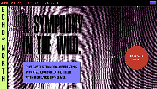 the home page for the fictional music festival Echo North